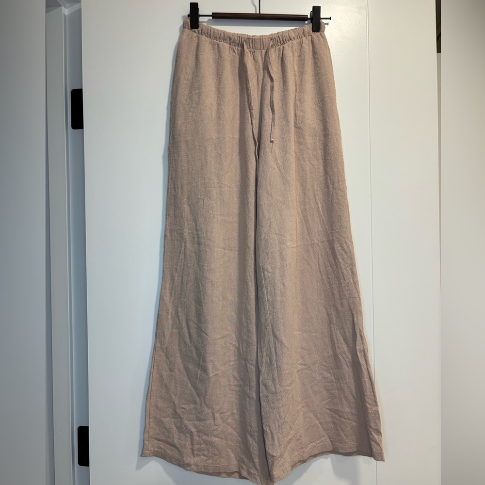 tan linen pants